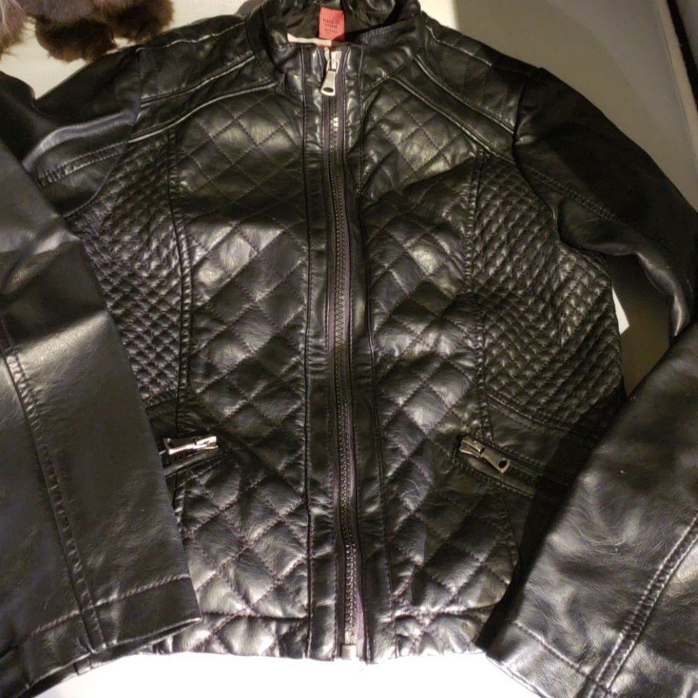 Black faux leather jacket